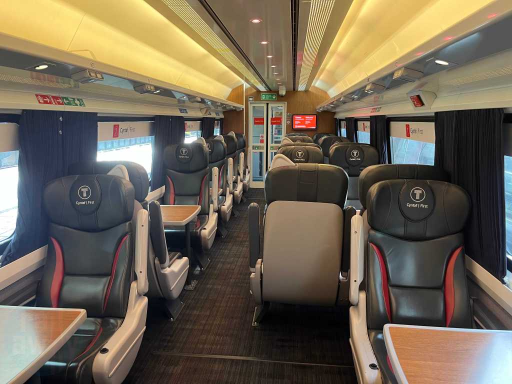 Onboard the Transport for Wales Premier Dining Train in First Class