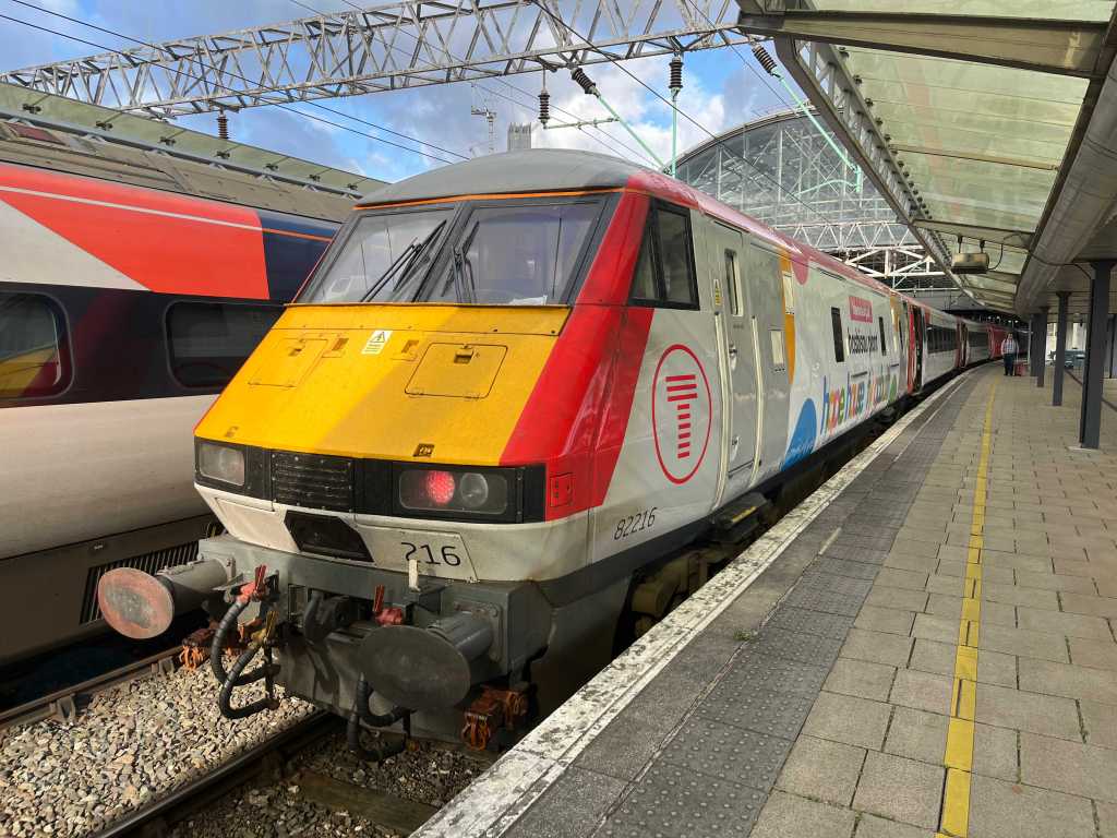 Transport for Wales Premier Dining Train on the platform in Manchester Piccadilly