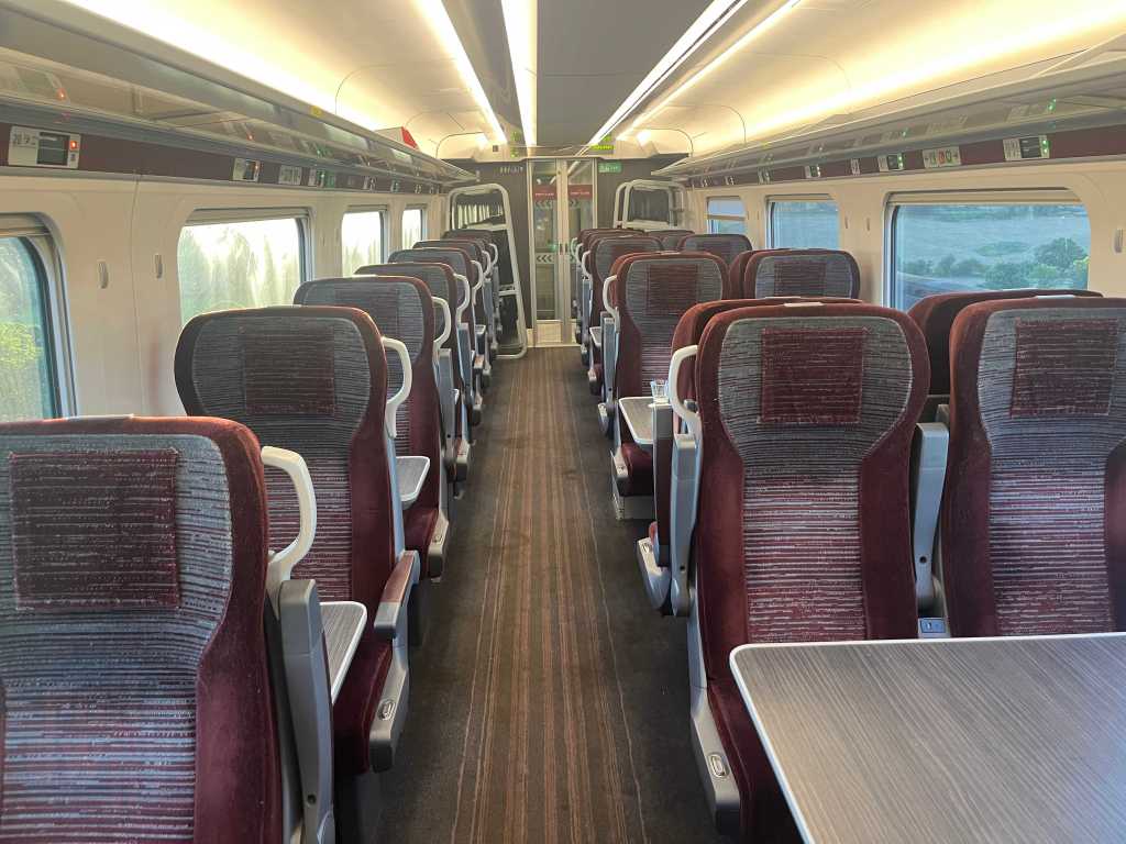 Onboard the LNER Azuma train in First Class