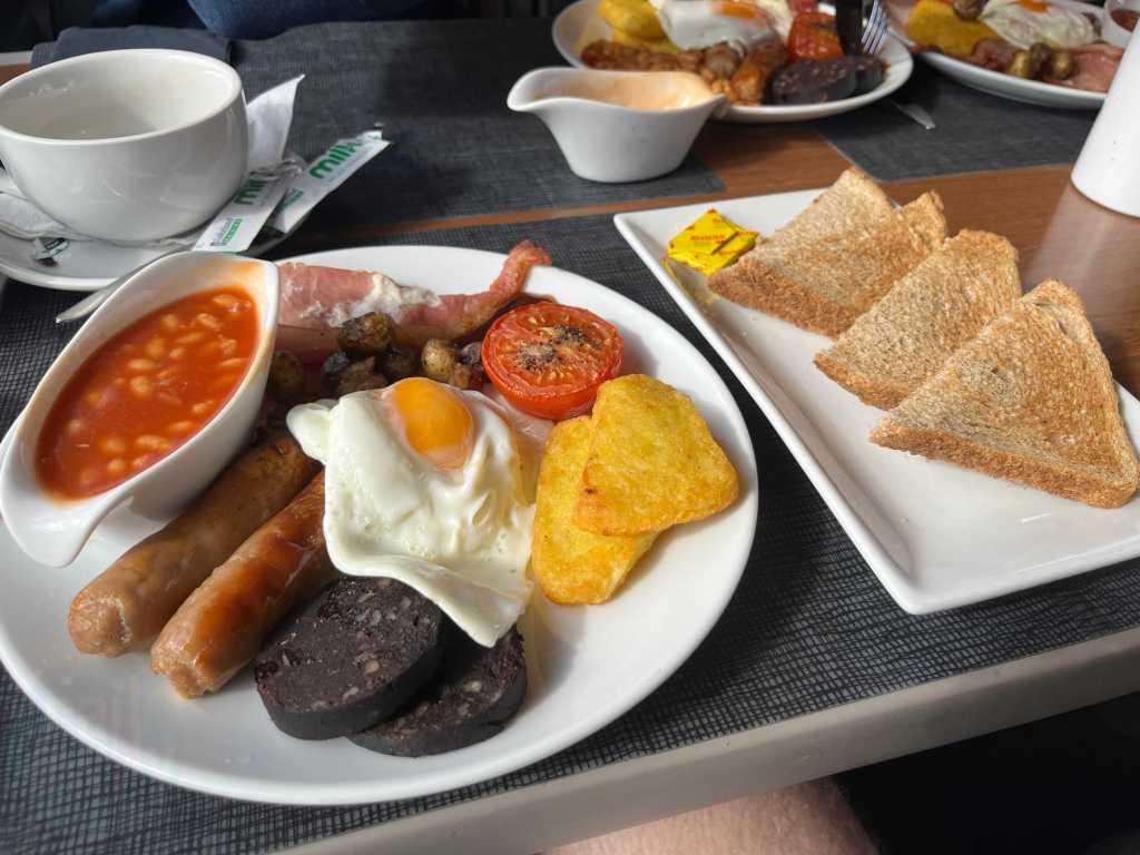 The Full Welsh Breakfast served on the Premier Dining train of Transport for Wales